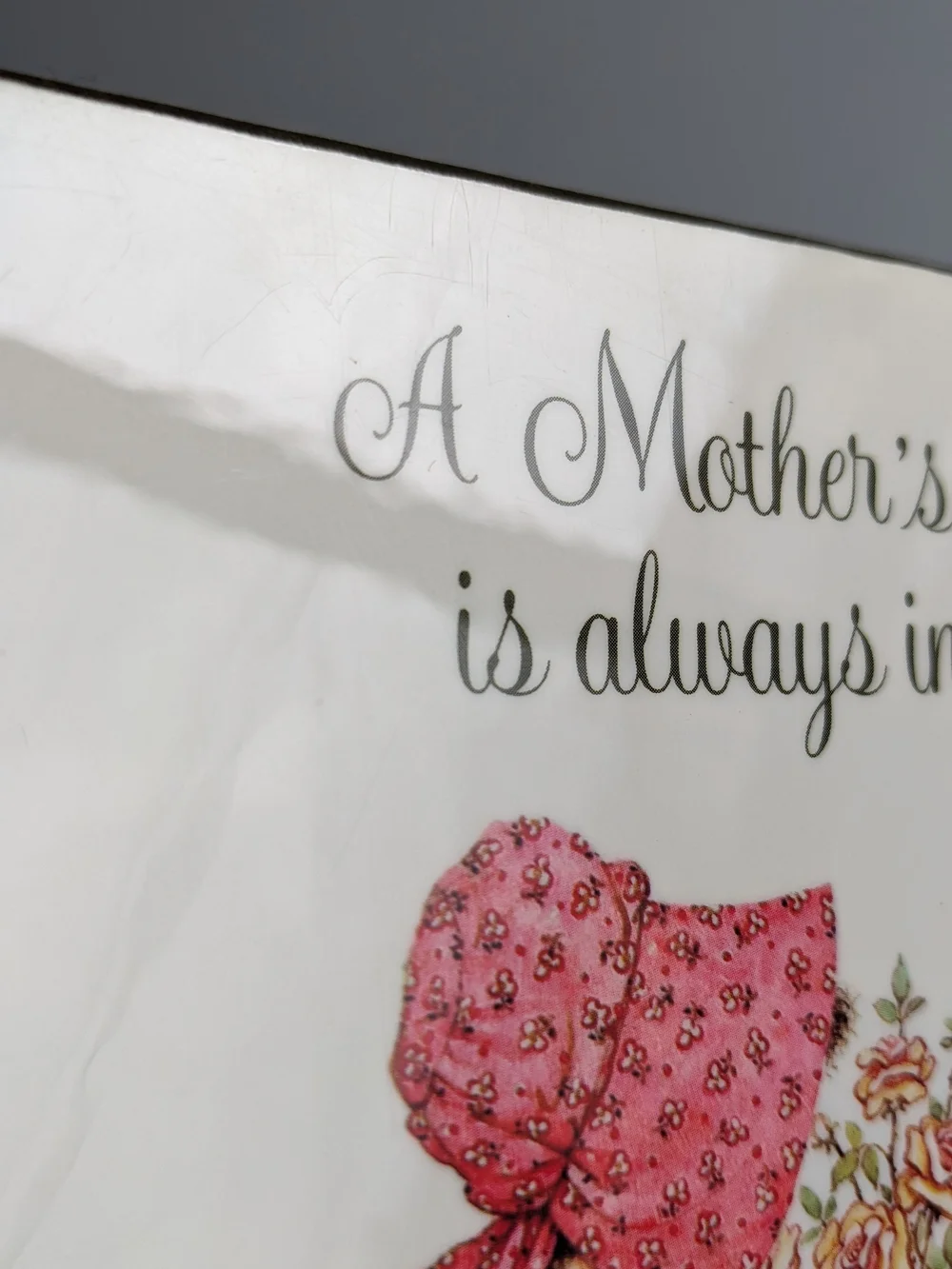Holly Hobbie Mother’s Love Plaque 1983 American Greetings Cottage Decor Gift VTG